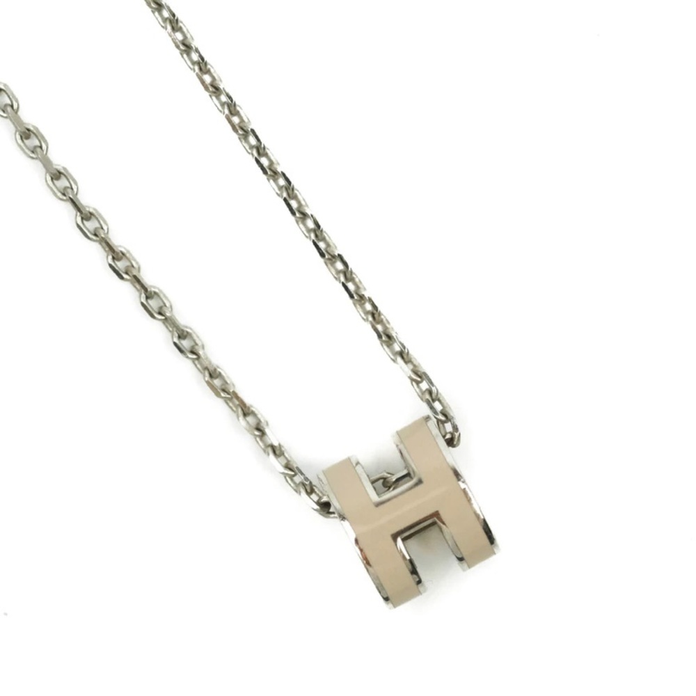 Hermès Mini Pop H Pendant Marron Glace with Palladium Hardware